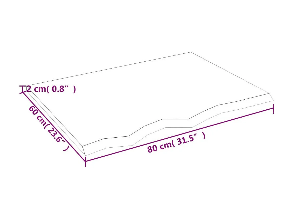 Wandregal Hellbraun 80x60x2 cm Massivholz Eiche Behandelt