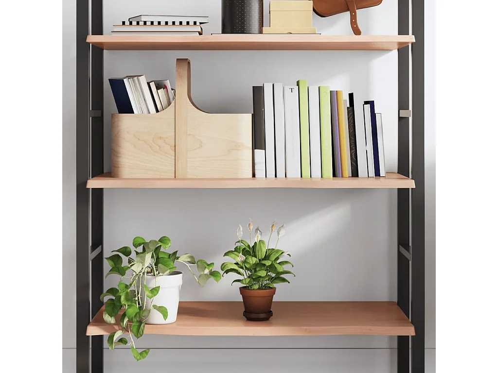 Étagère murale marron clair 80x60x2 cm bois chêne massif traité