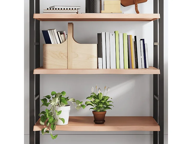 Wandregal Hellbraun 80x60x(2-4) cm Massivholz Eiche Behandelt