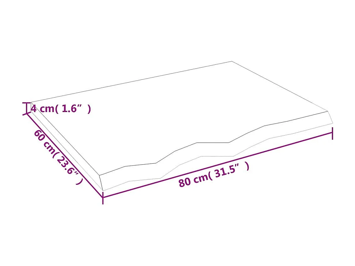 Wandregal Hellbraun 80x60x(2-4) cm Massivholz Eiche Behandelt