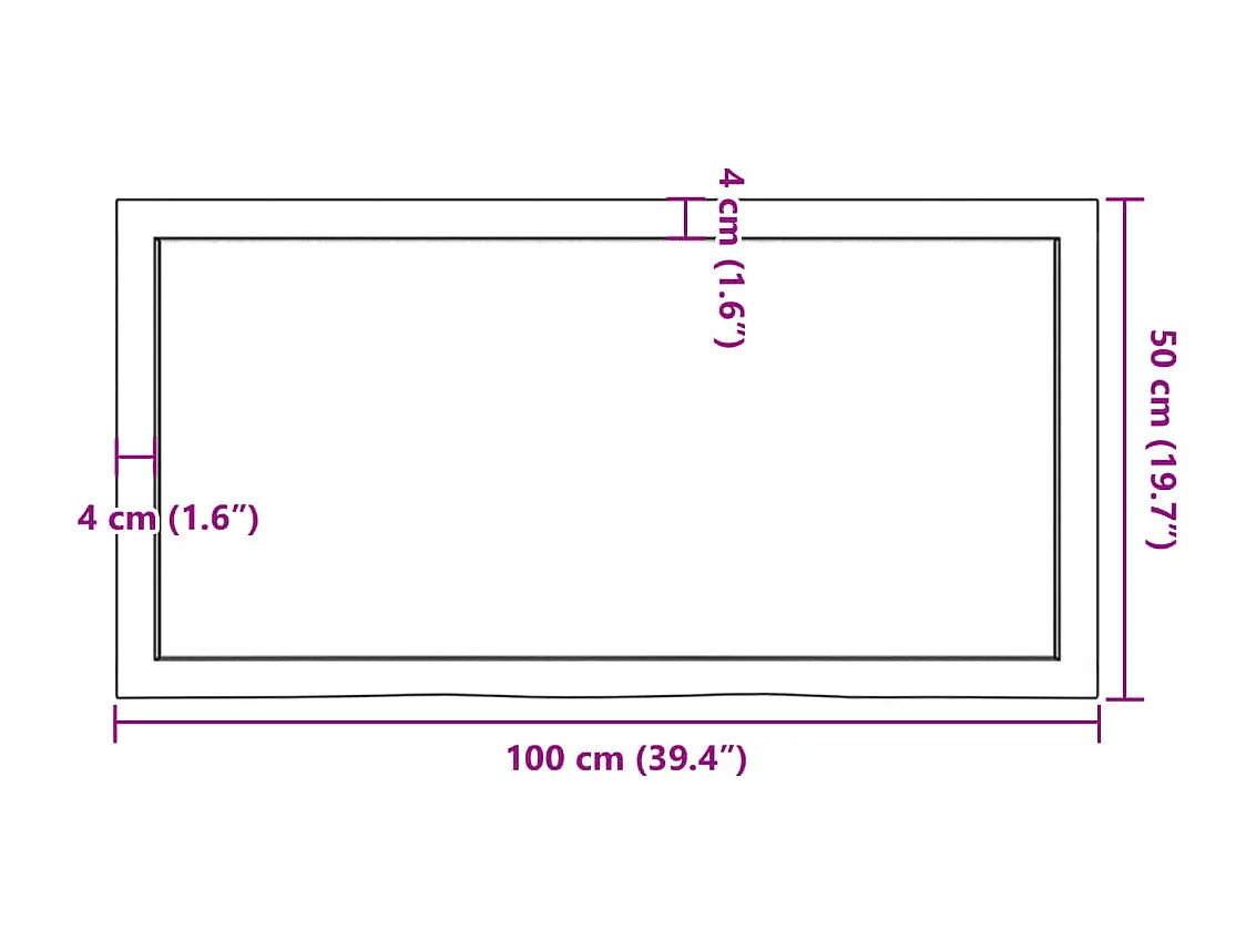 Wandregal 100x50x(2-6) cm Massivholz Eiche Unbehandelt