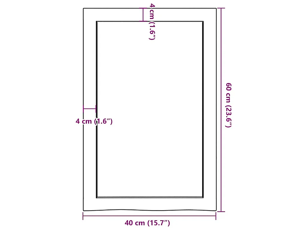 Étagère murale 40x60x(2-4) cm bois de chêne massif non traité