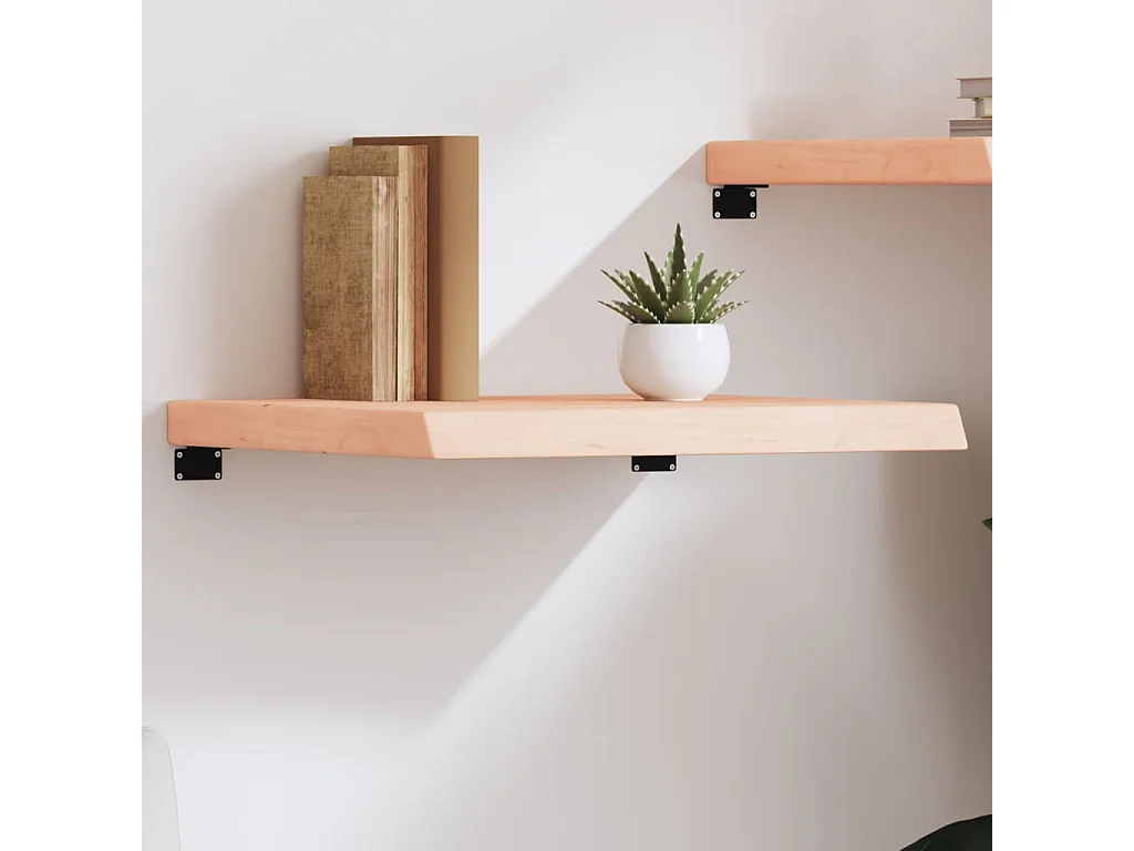 Ripiano a Parete 60x50x(2-6) cm Massello Rovere Non Trattato