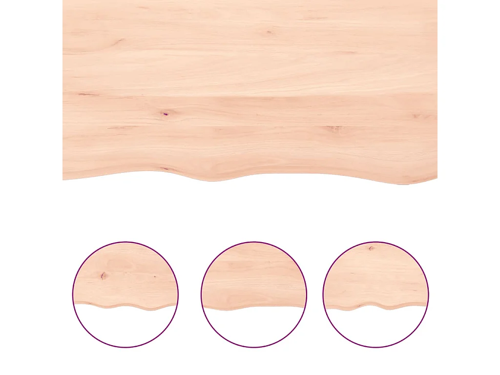 Ripiano a Parete 60x50x(2-6) cm Massello Rovere Non Trattato