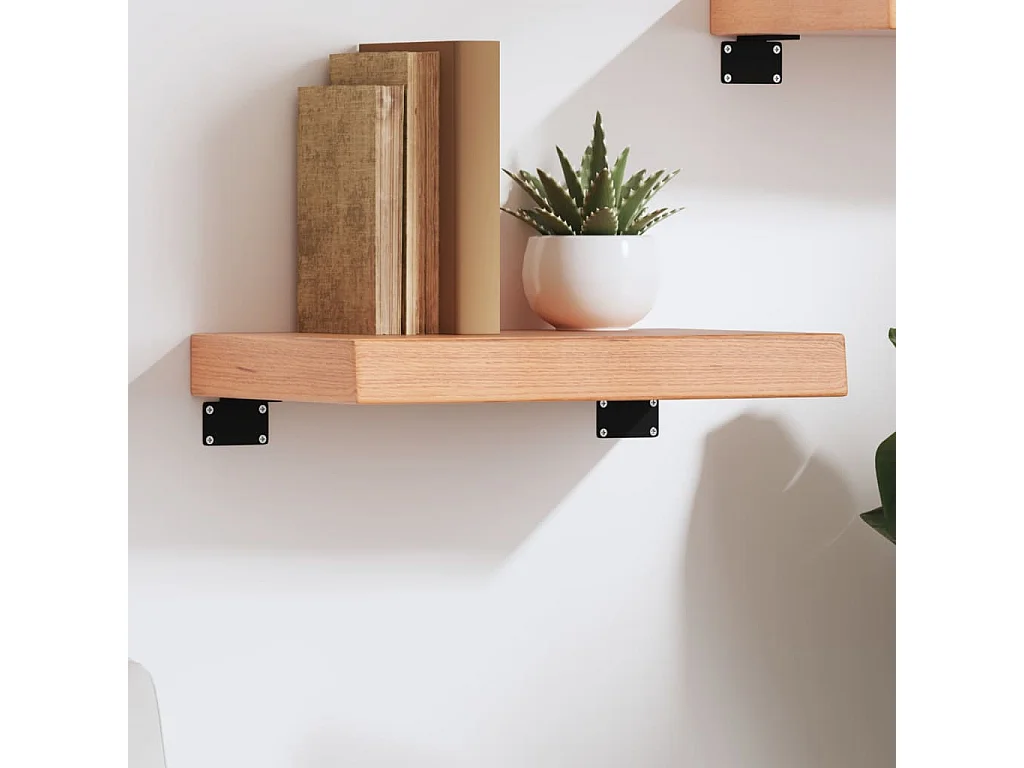 Étagère murale marron clair 40x20x6 cm bois chêne massif traité