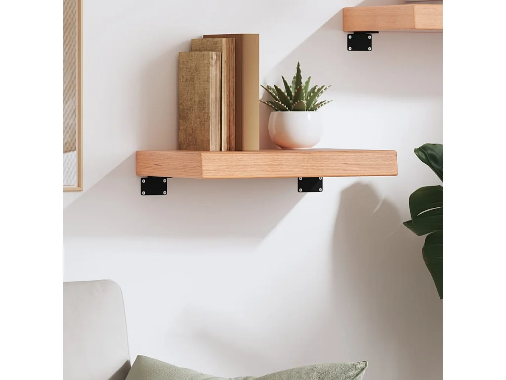 Étagère murale marron clair 40x20x6 cm bois chêne massif traité