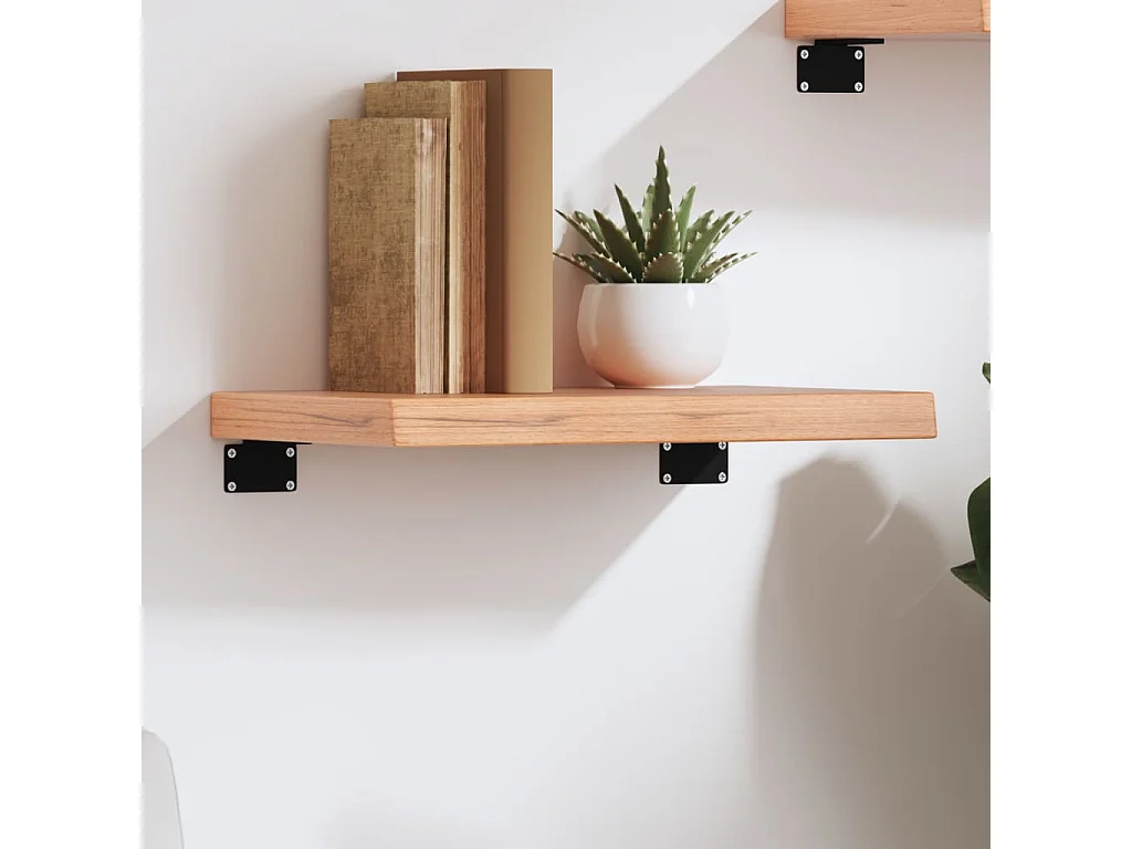 Étagère murale marron clair 40x20x4 cm bois chêne massif traité