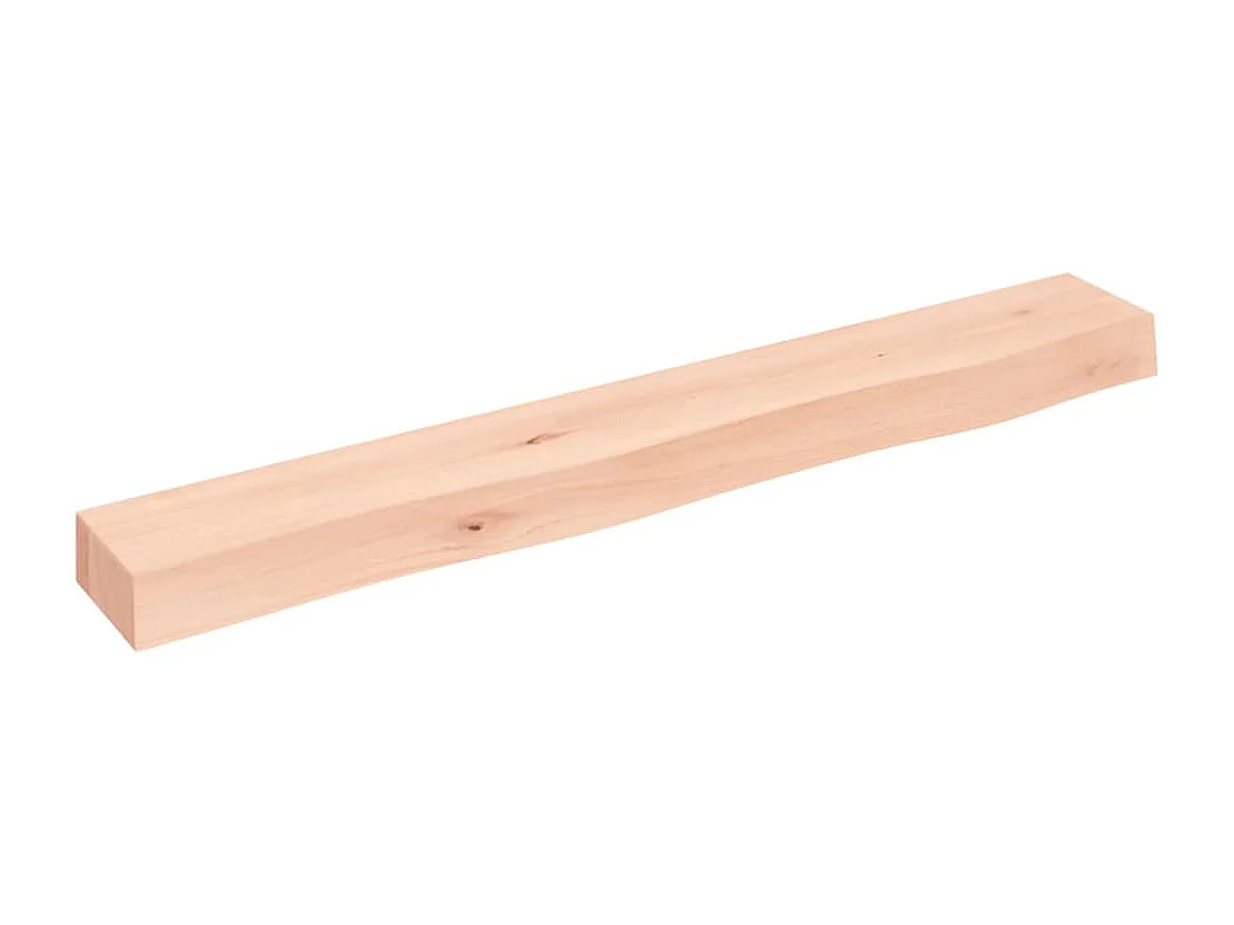 Ripiano a Parete 80x10x6 cm Legno Massello Rovere Non Trattato