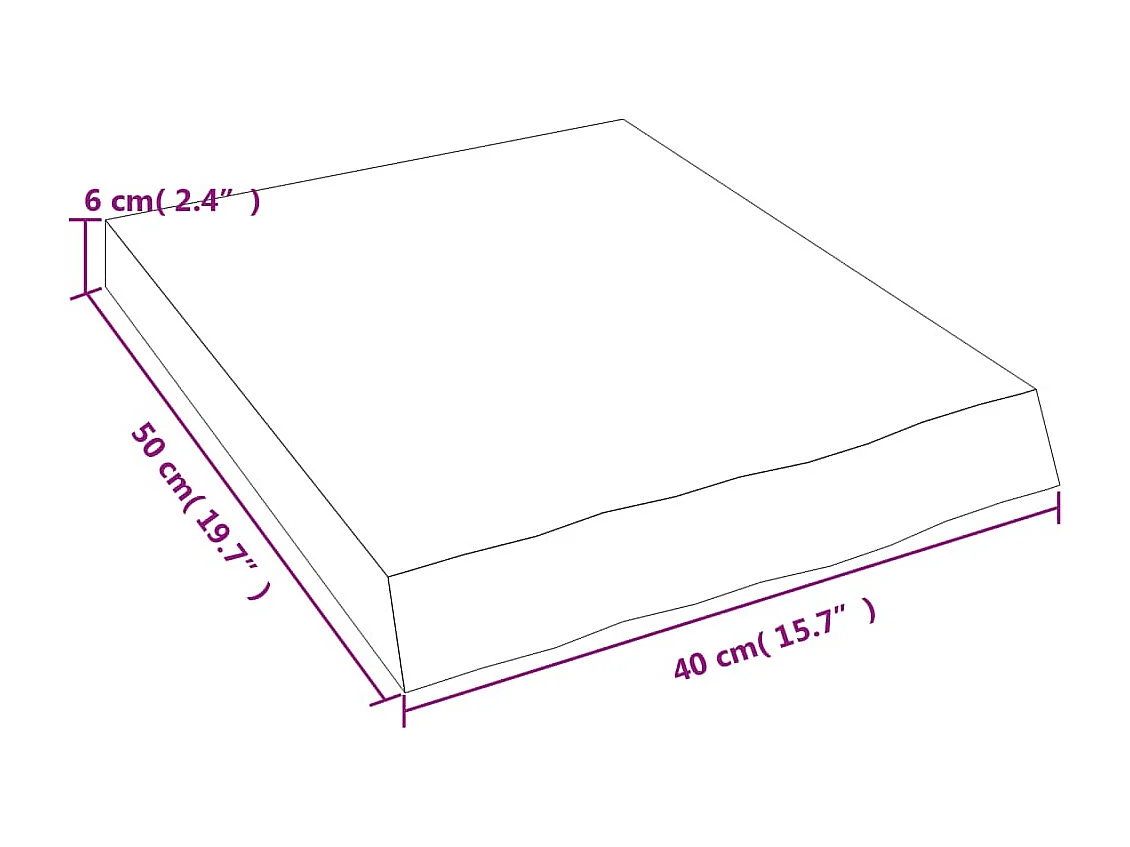 Wandregal 40x50x(2-6) cm Massivholz Eiche Unbehandelt