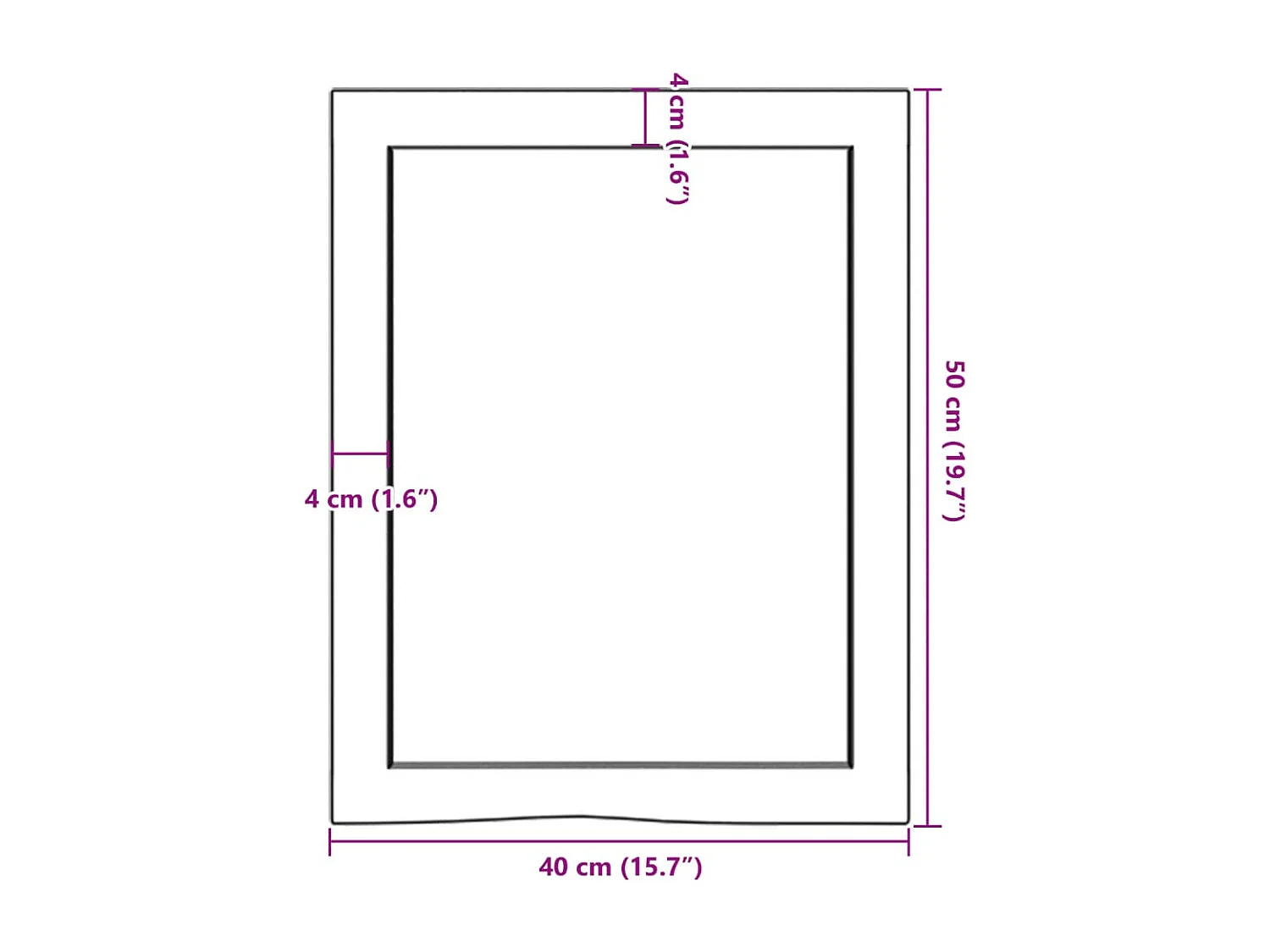 Wandregal 40x50x(2-6) cm Massivholz Eiche Unbehandelt