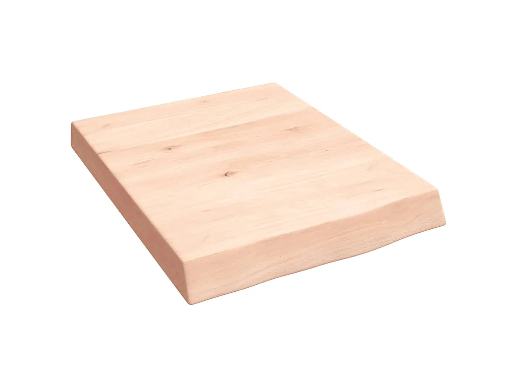 Ripiano a Parete 40x50x(2-6) cm Massello Rovere Non Trattato