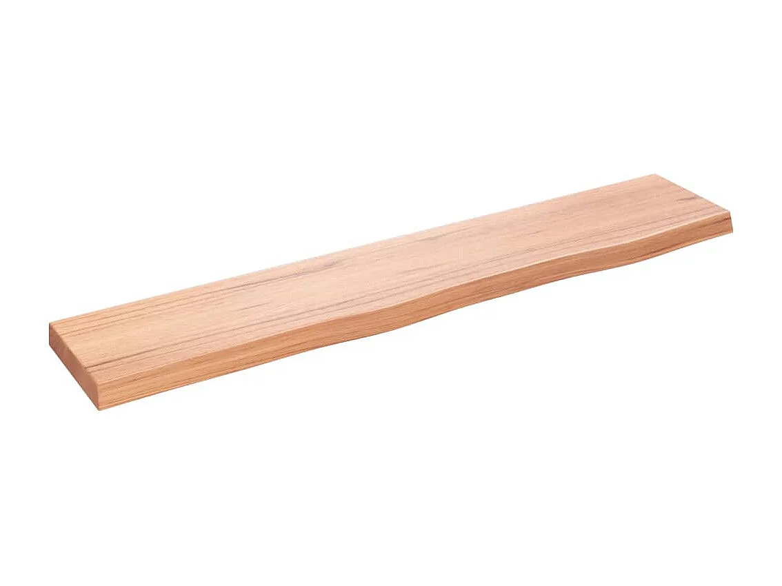 Wandregal Hellbraun 100x20x4 cm Massivholz Eiche Behandelt