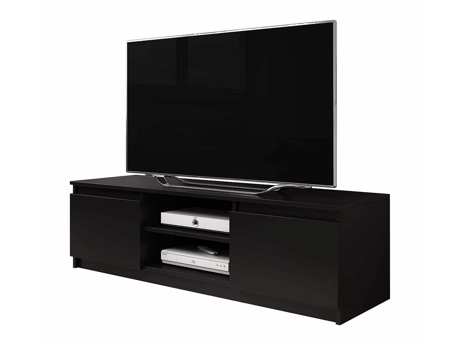 TV-Möbel - 120 cm - Graphitschwarz - ohne LED - PERMYS