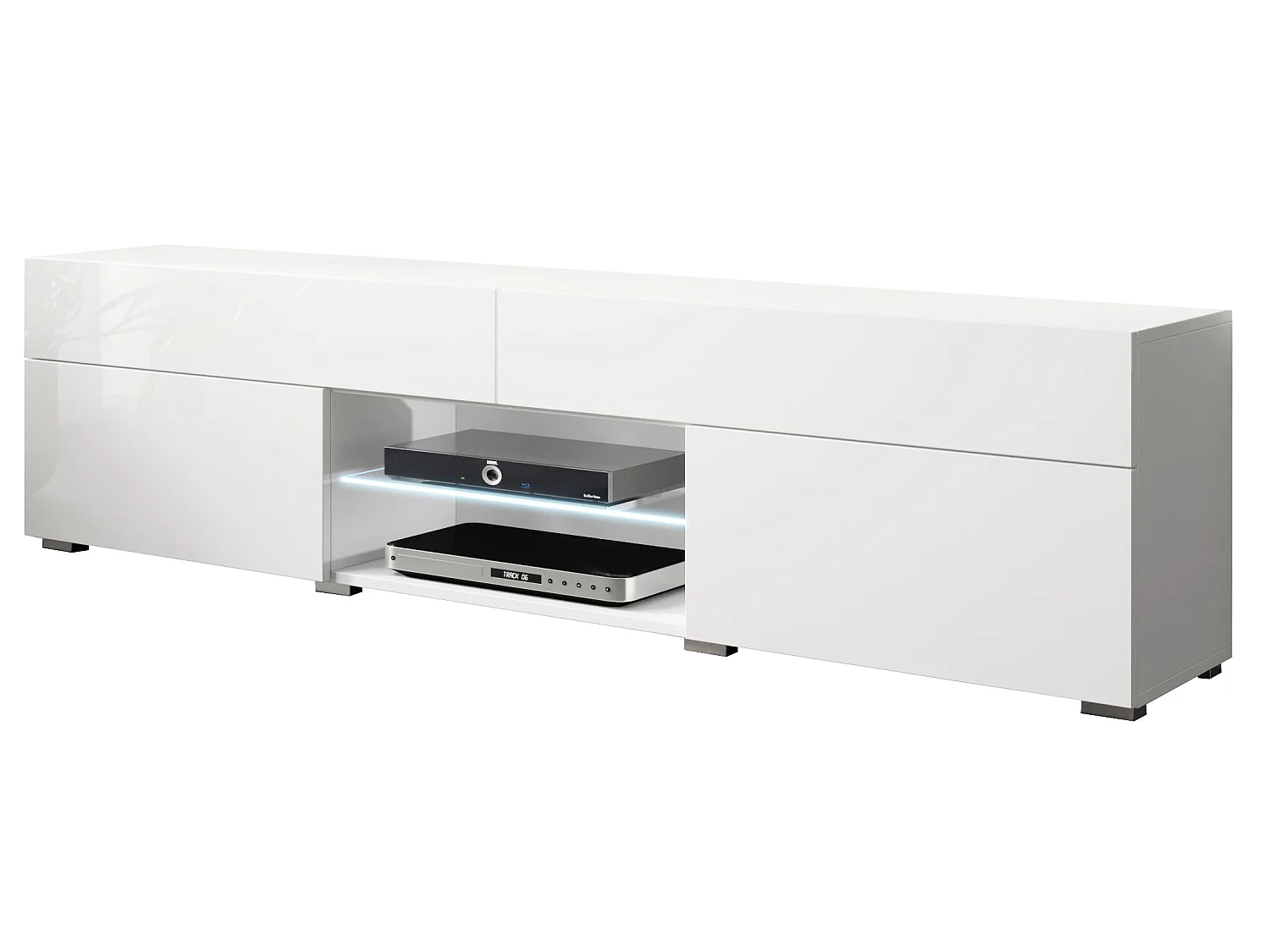 Mueble TV - 180 cm - con LED - blanco - BANGIE