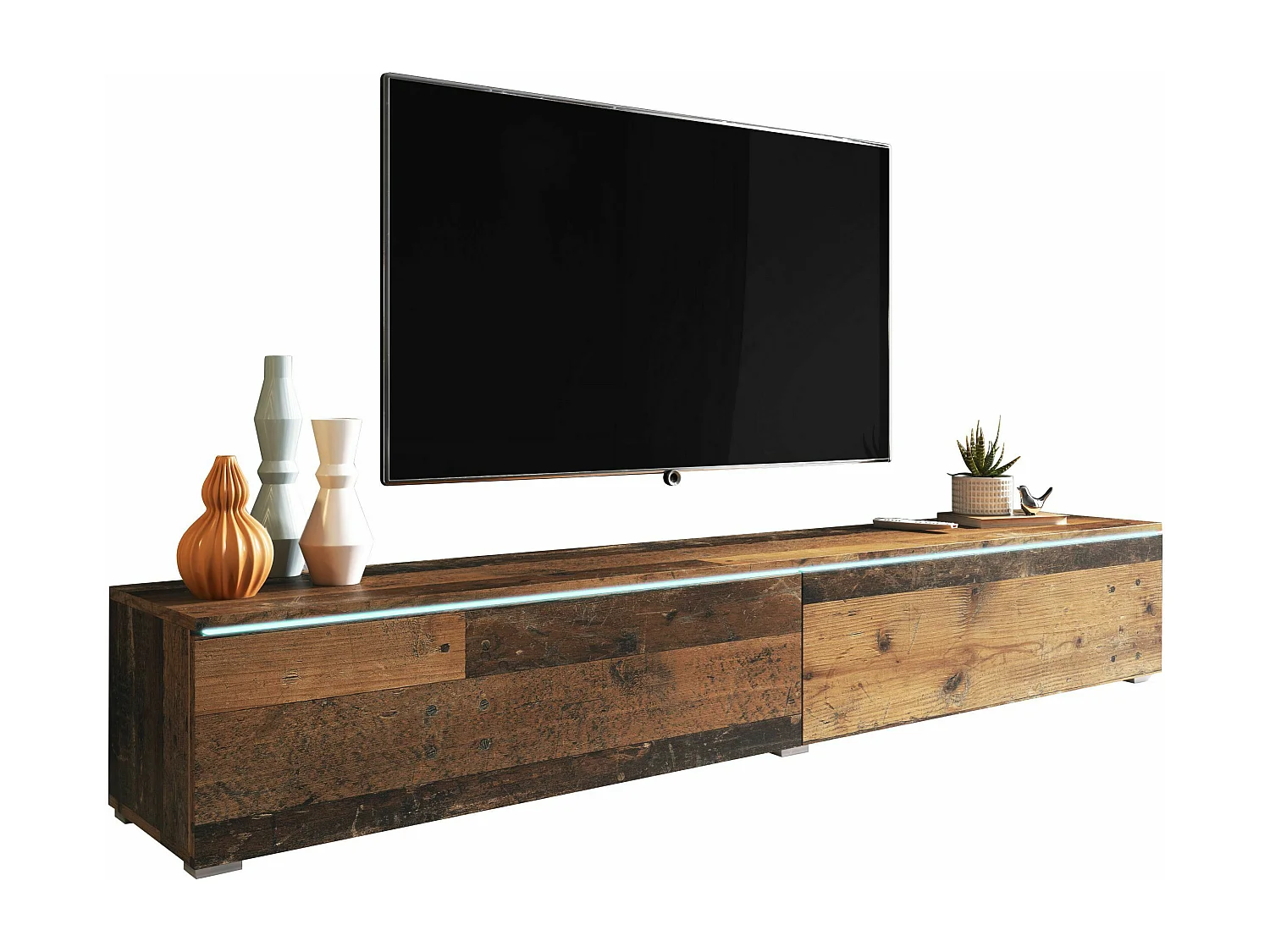 Mueble TV - 180 cm - estilo antiguo - con LED - KANE