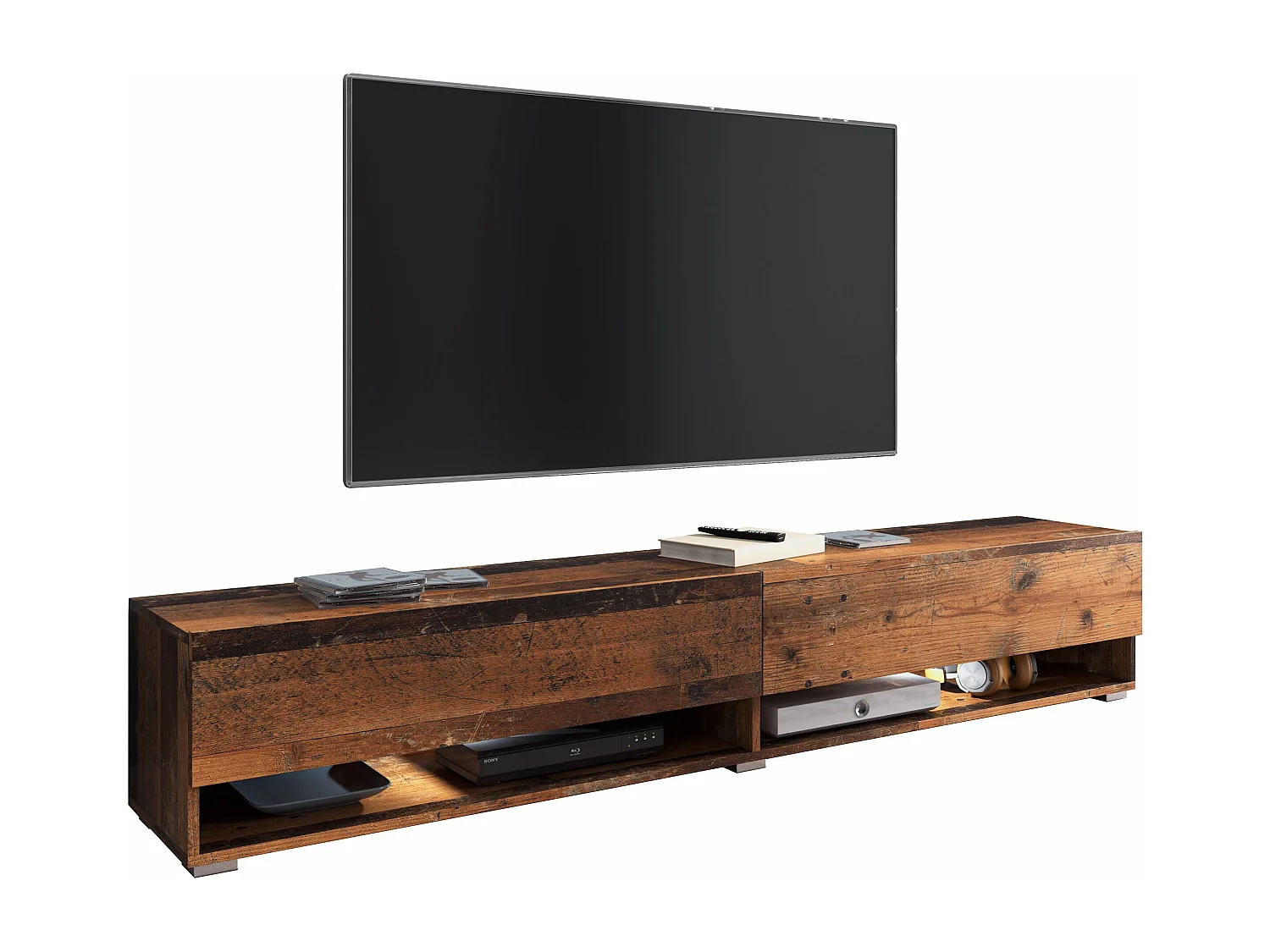 Mobile TV - 180 cm - vecchio stile - con LED - WANDER