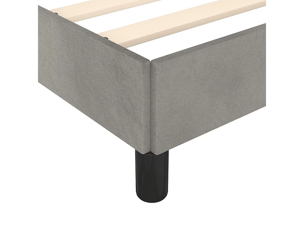 Cadre de lit sans matelas gris clair 90x200 cm velours