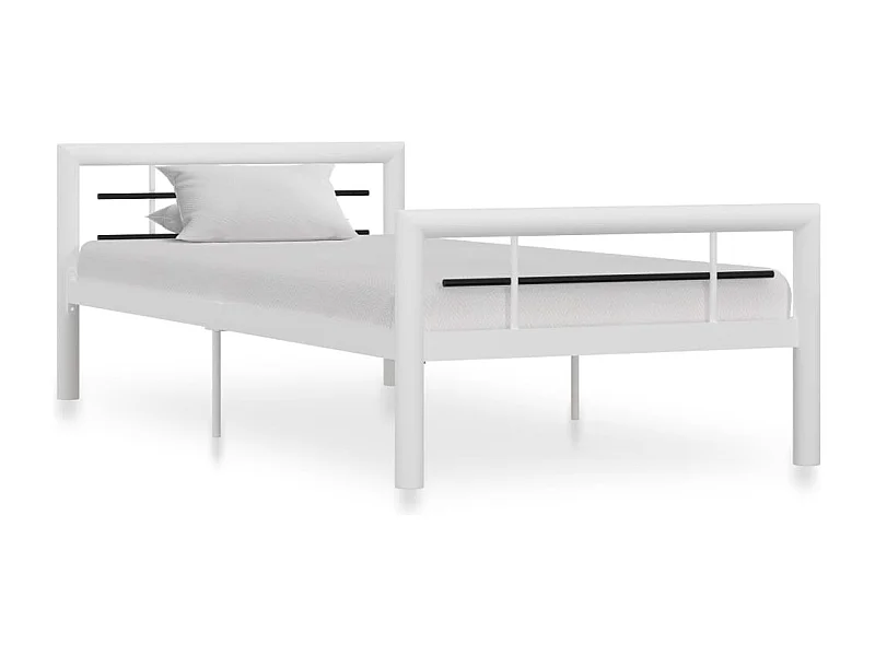 Bedframe metaal wit en zwart 100x200 cm