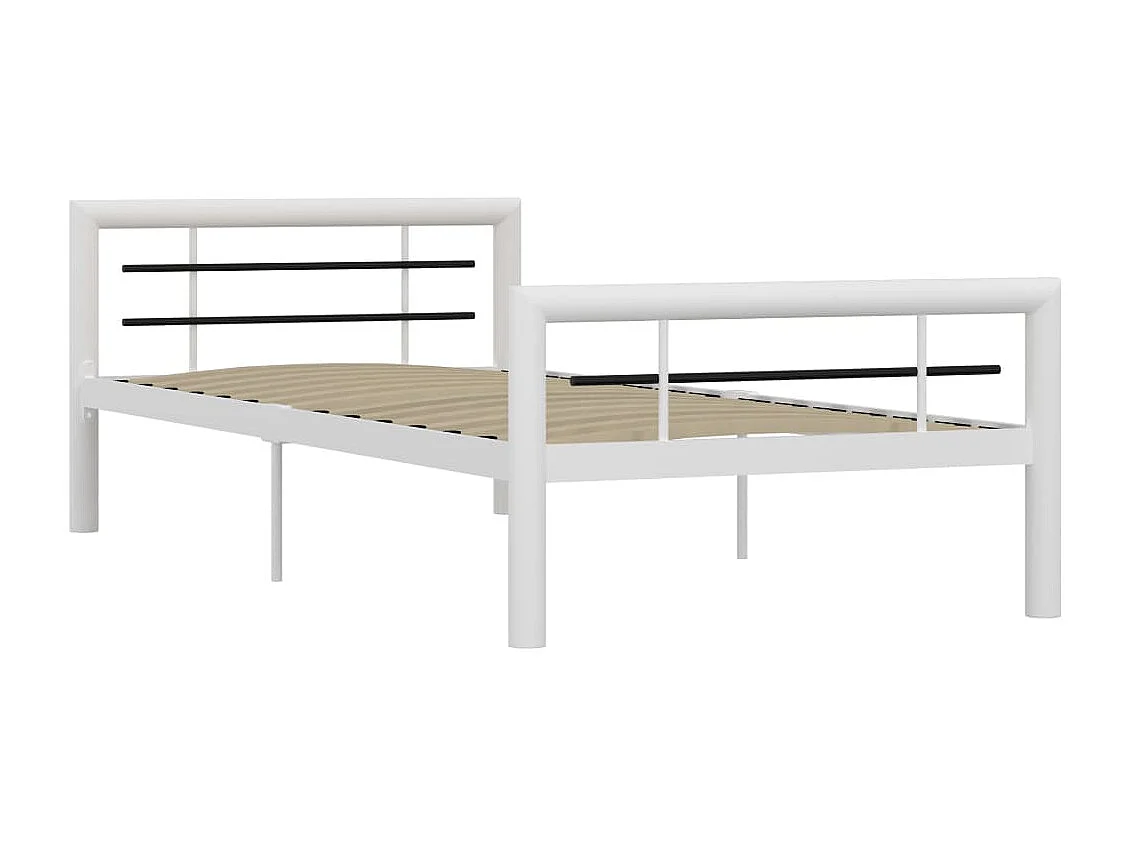 Bedframe metaal wit en zwart 100x200 cm