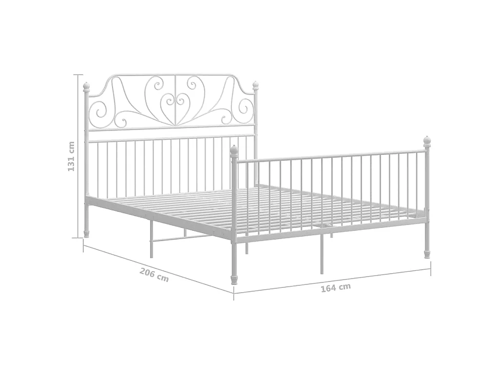 Bedframe metaal wit 160x200 cm