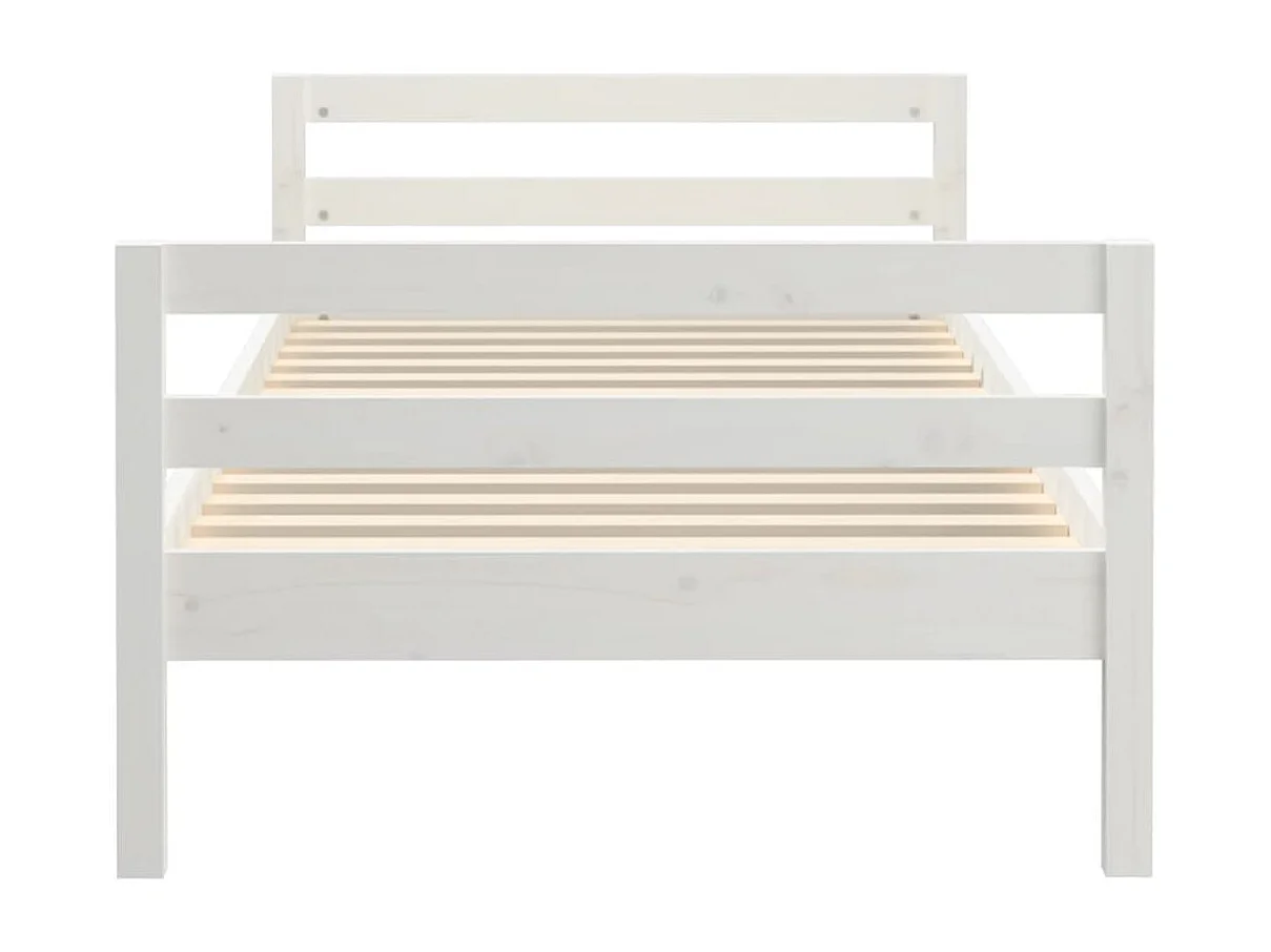 Bedframe zonder matras massief grenenhout wit 90x200 cm