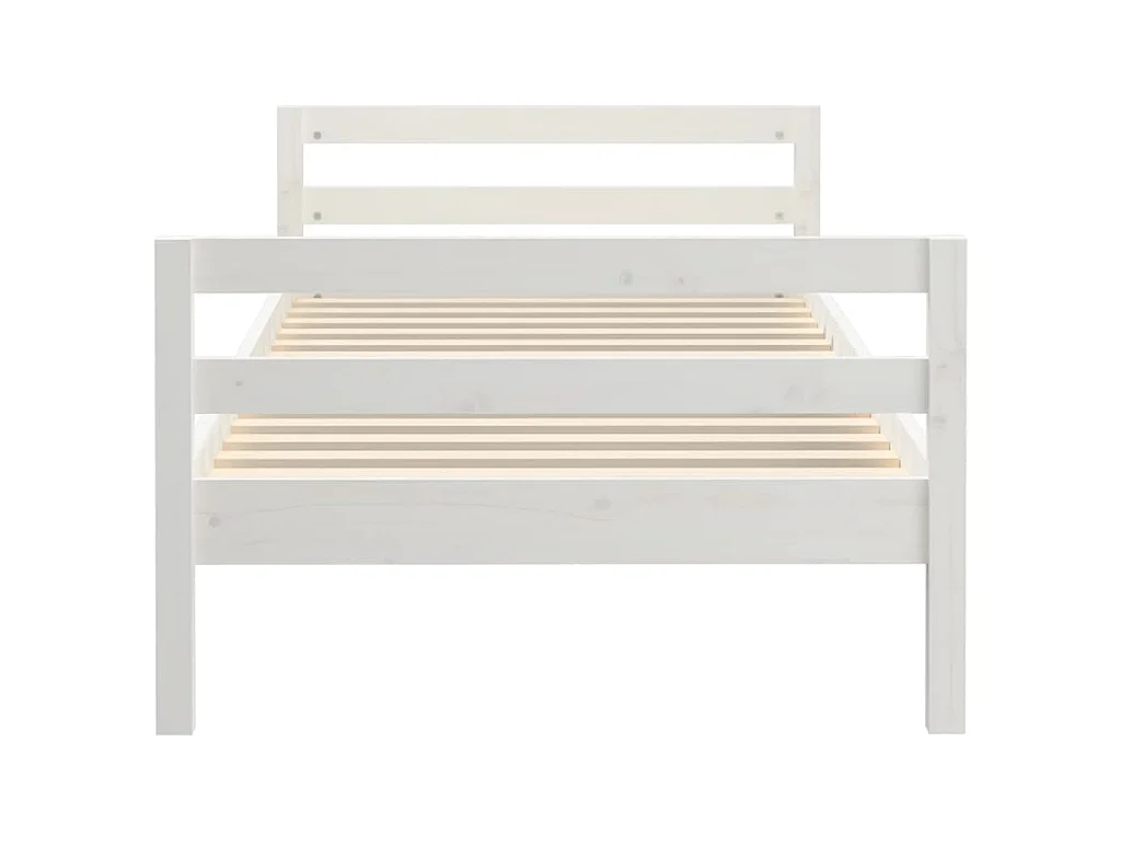 Cadre de lit sans matelas blanc 90x200 cm bois de pin massif
