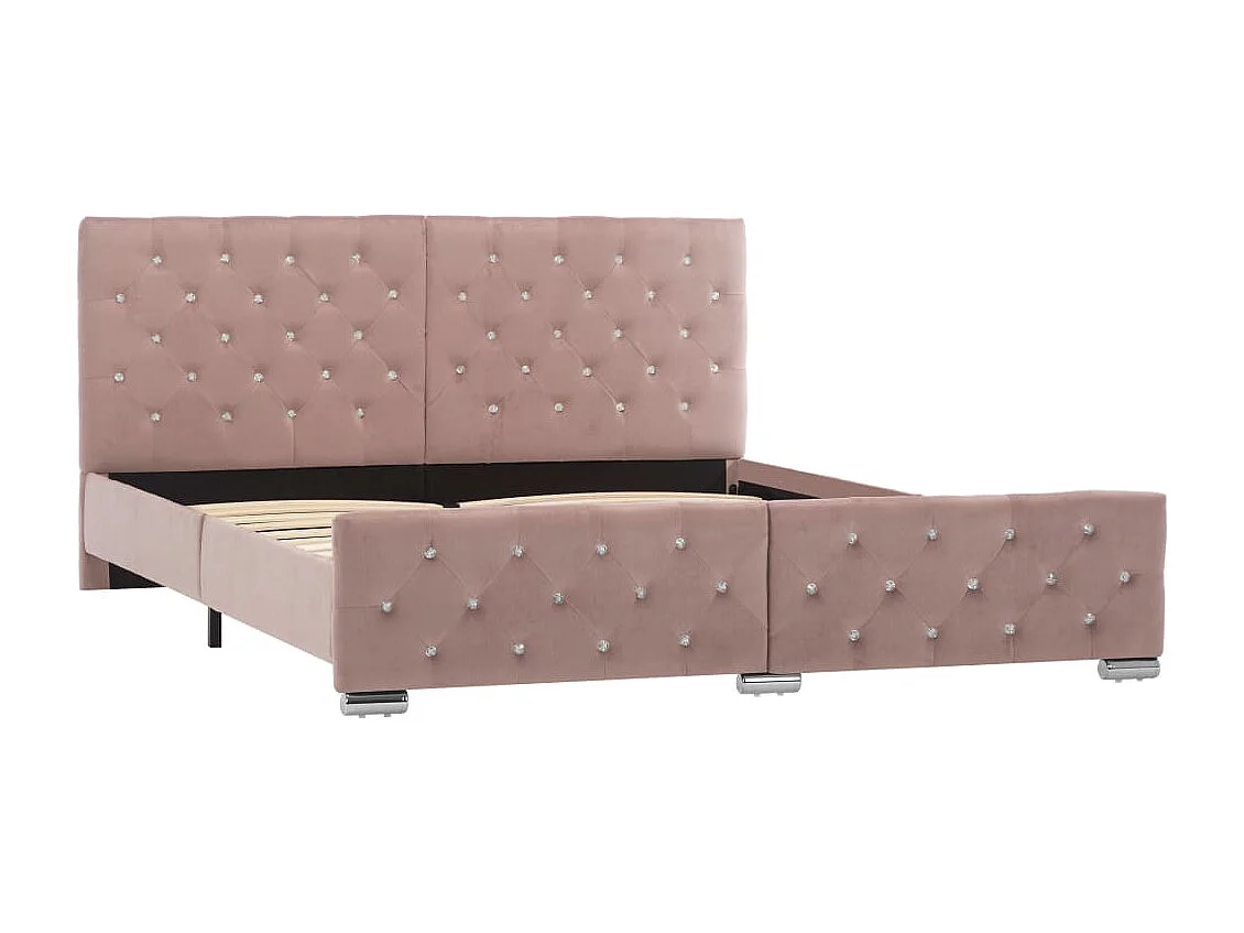 Cadre de lit sans matelas Rose Velours 160x200 cm