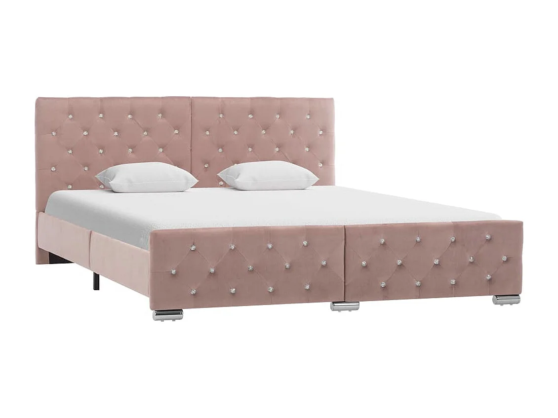 Bettgestell Rosa Samt 160x200 cm