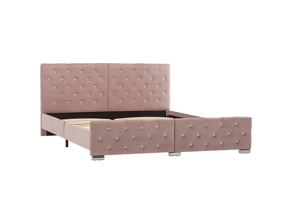 Bettgestell Rosa Samt 160x200 cm
