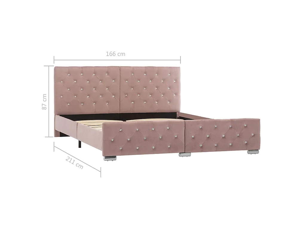 Bettgestell Rosa Samt 160x200 cm