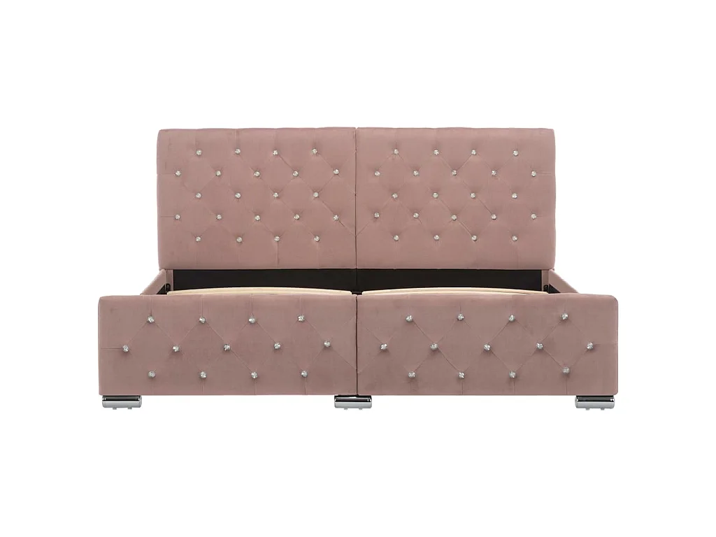 Bettgestell Rosa Samt 160x200 cm