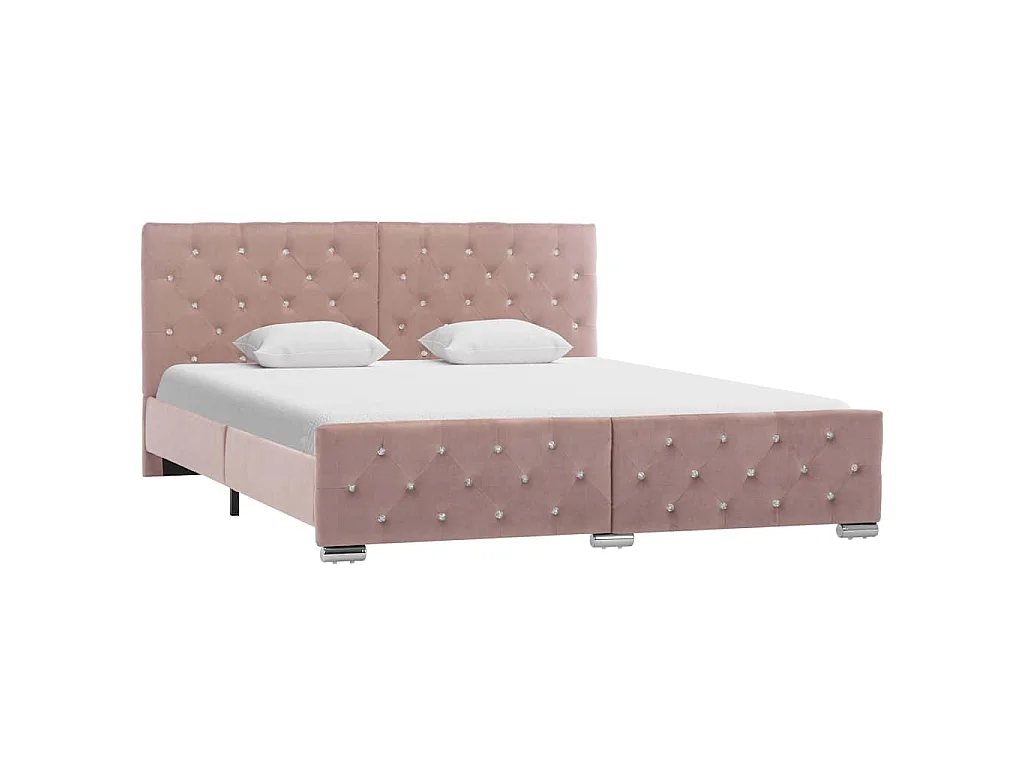 Bettgestell Rosa Samt 160x200 cm