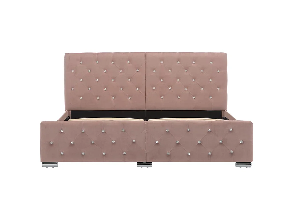 Bettgestell Rosa Samt 160x200 cm