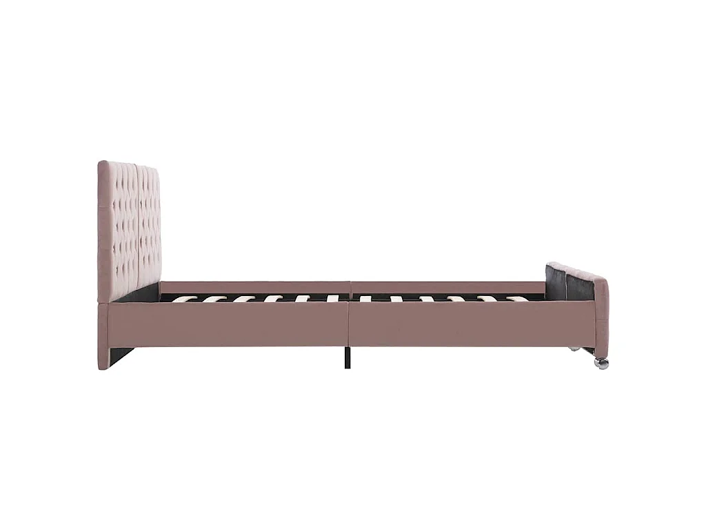 Bettgestell Rosa Samt 160x200 cm