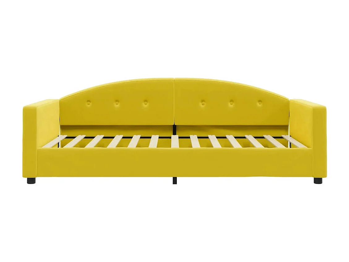 Lit de jour avec matelas jaune 100x200 cm velours