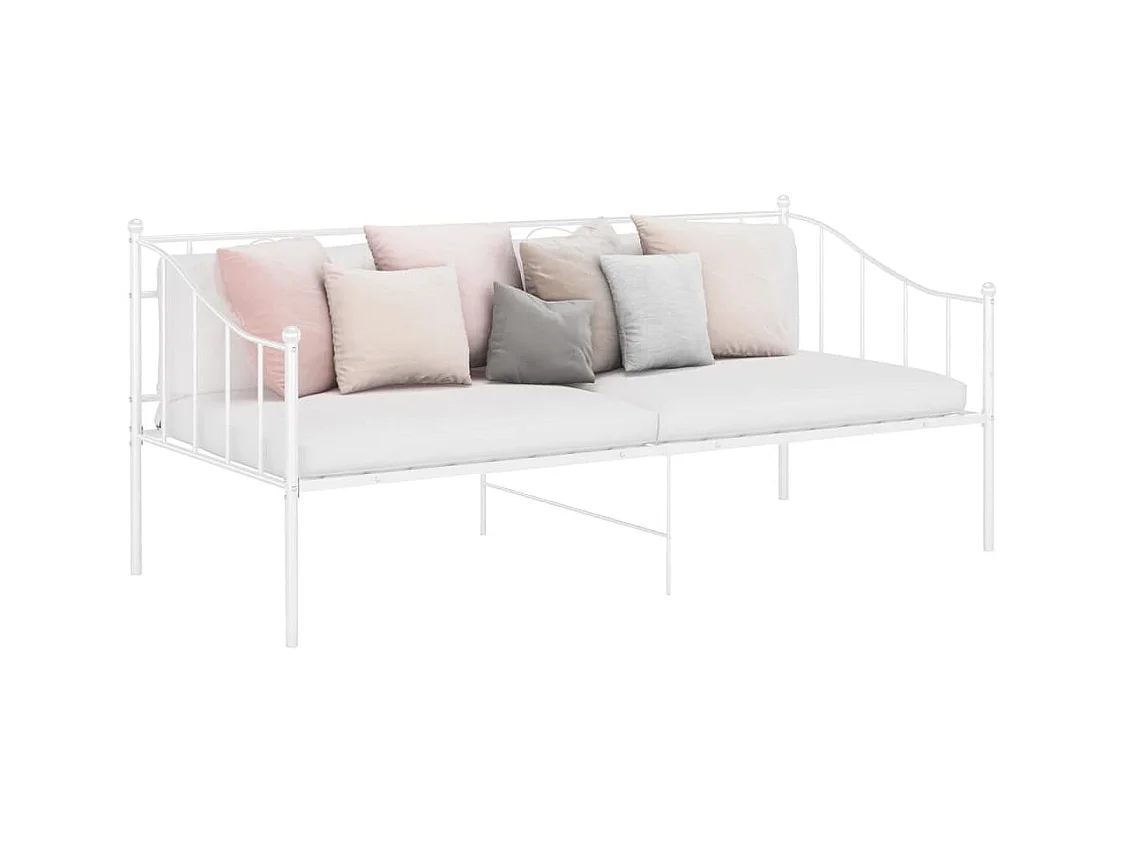 Schlafsofa Bettgestell Weiß Metall 90x200 cm