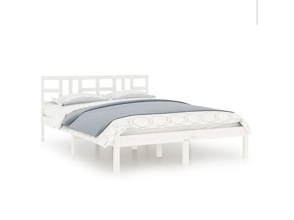 Cadre de lit sans matelas blanc 120x200 cm bois massif