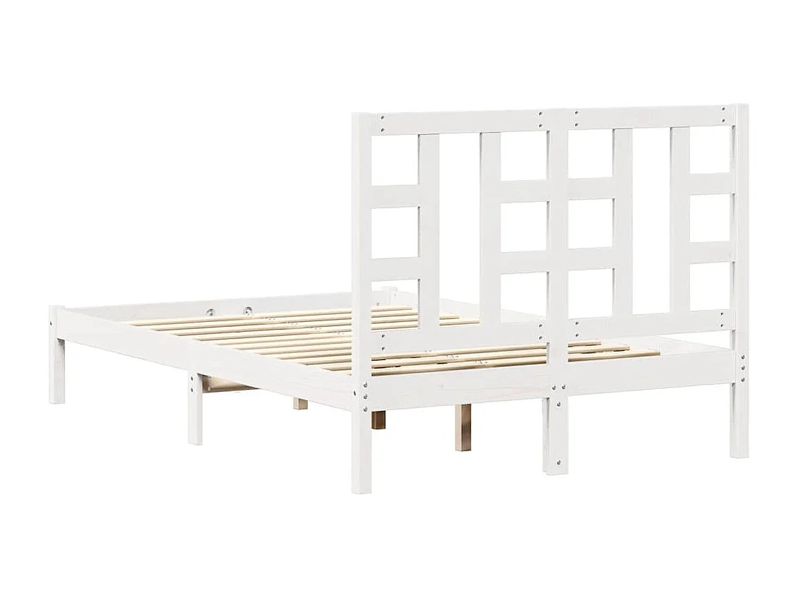 Estructura de cama de madera maciza de pino blanca 120x200 cm