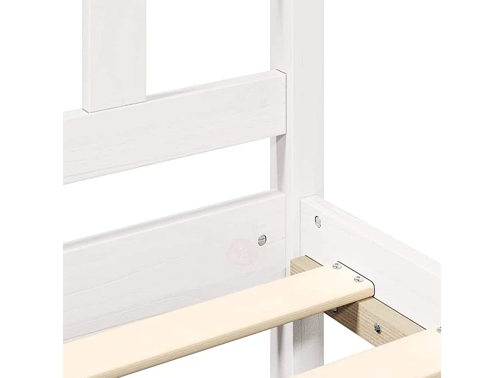 Estructura de cama de madera maciza de pino blanca 120x200 cm