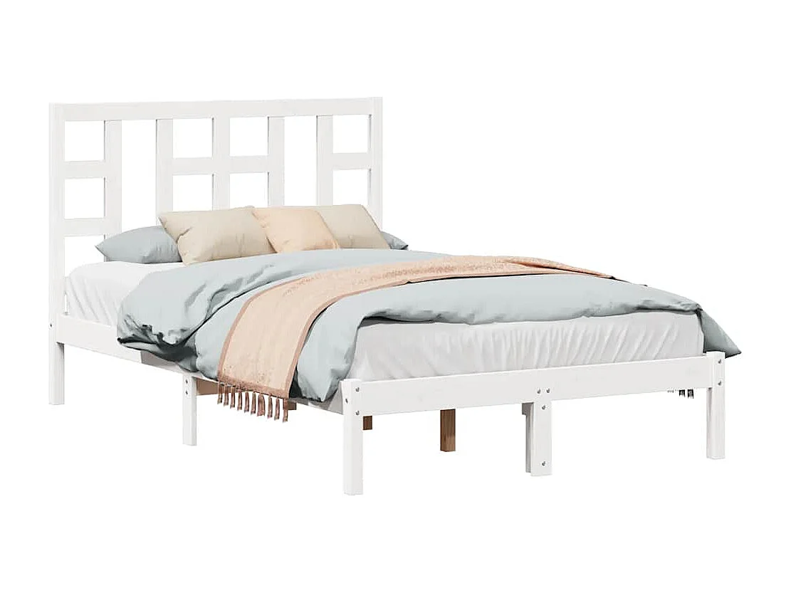 Estrutura de cama 120x200 cm madeira maciça branco