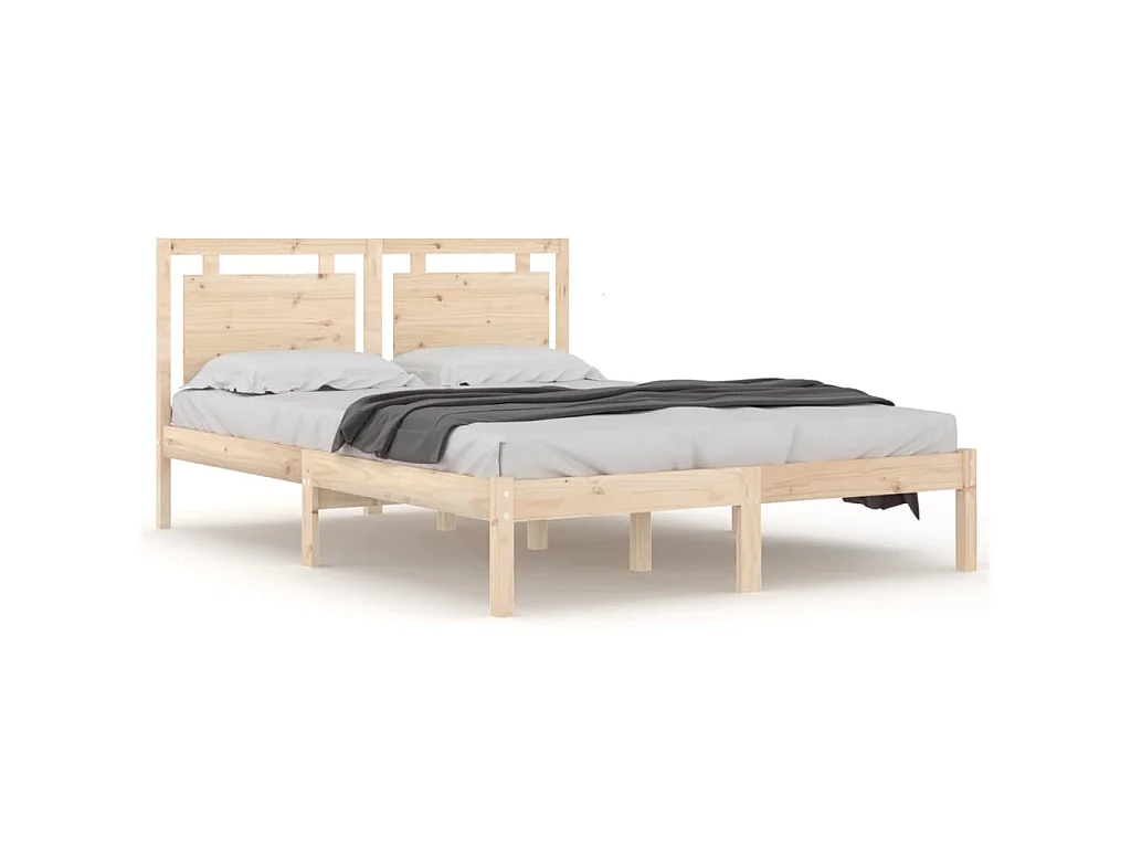 Estrutura de cama 200x200 cm madeira maciça