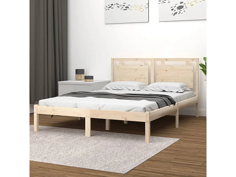 Cadre de lit sans matelas 200x200 cm bois massif