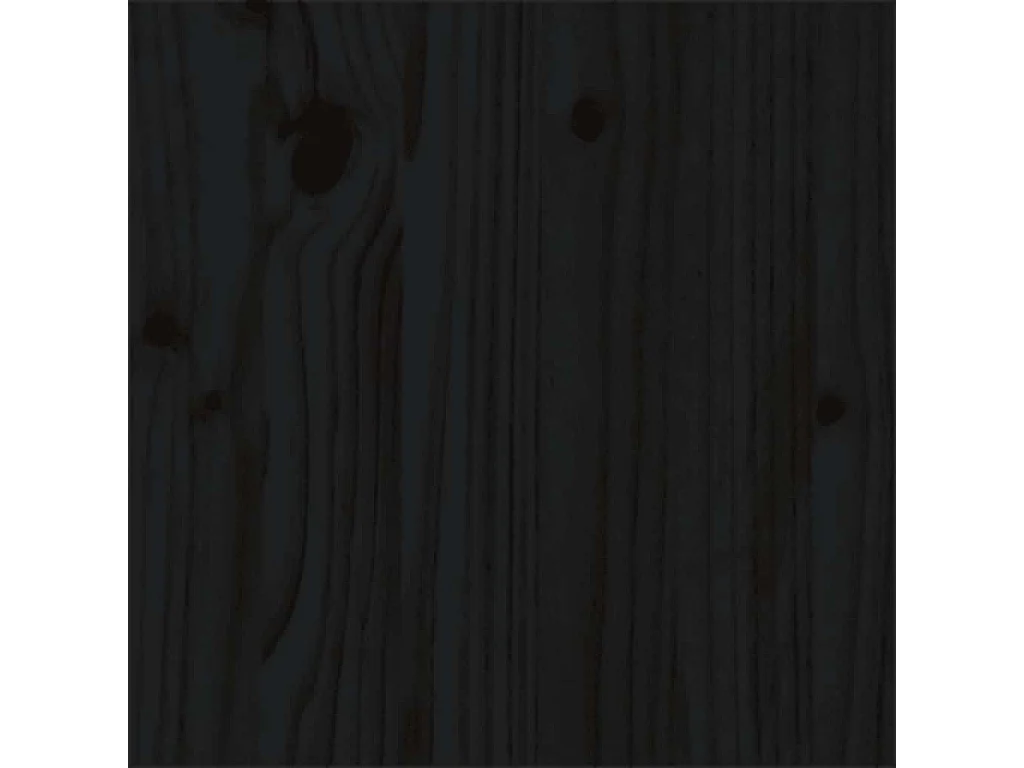 Cadre de lit sans matelas noir bois massif 75x190 cm