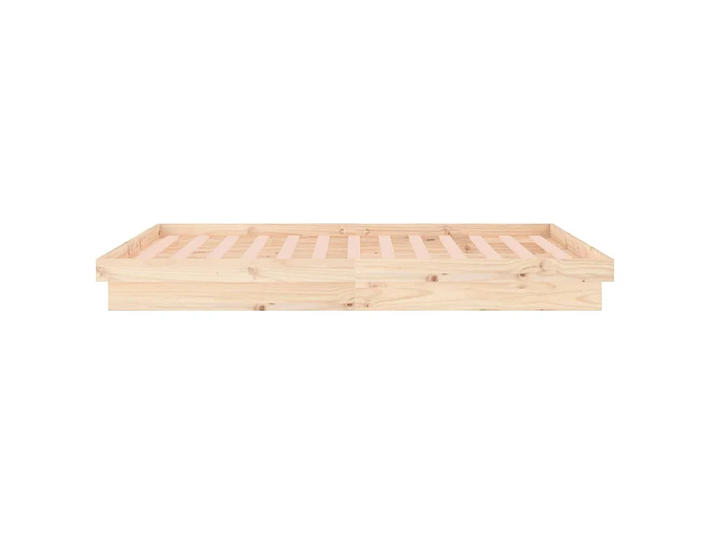 Cadre de lit à LED sans matelas 140x190 cm bois massif