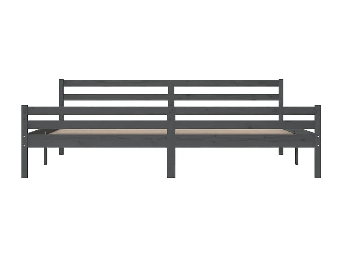 Estrutura de cama 200x200 cm madeira maciça cinzento