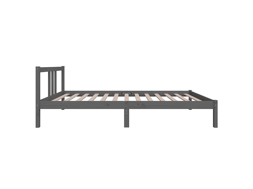 Estrutura de cama 100x200 cm madeira maciça cinzento