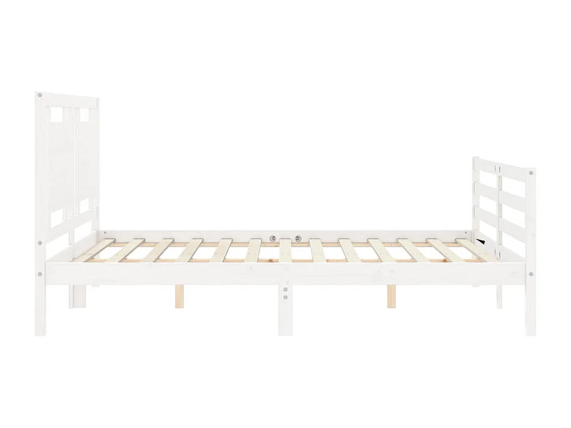 Cadre de lit sans matelas blanc bois de pin massif
