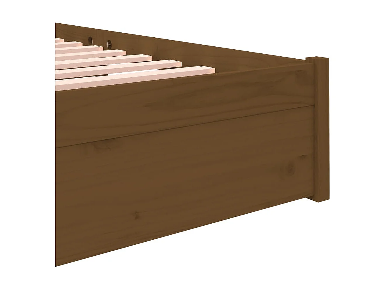 Cadre de lit sans matelas marron miel bois massif 140x190 cm