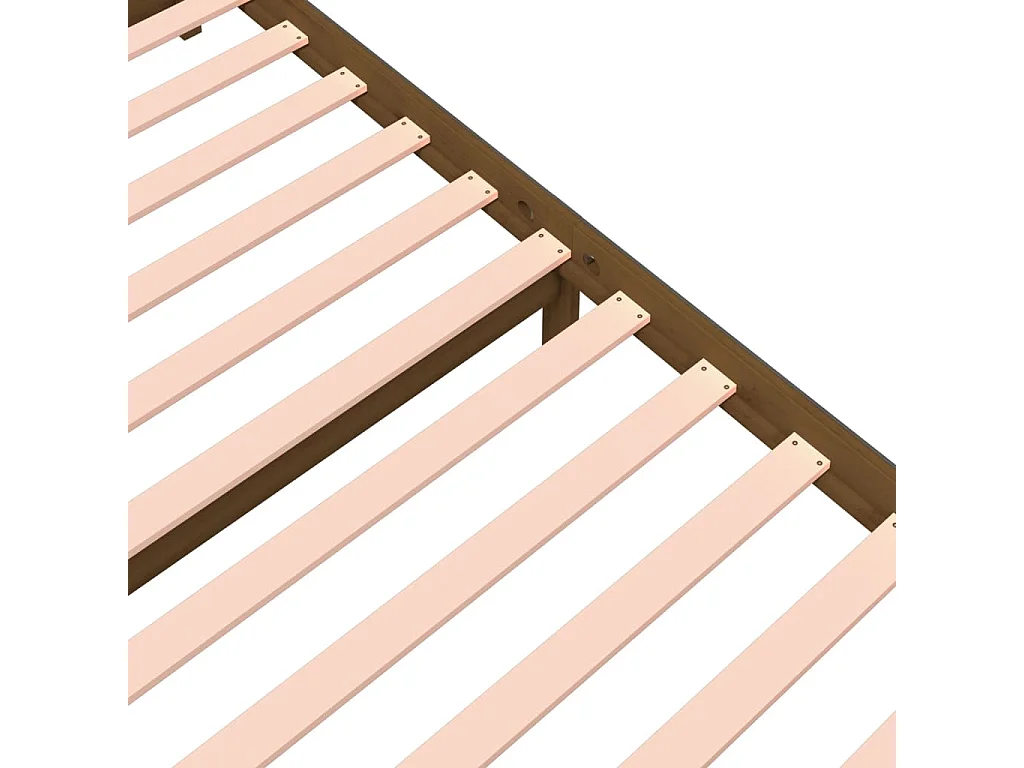 Cadre de lit sans matelas marron miel bois massif 140x190 cm