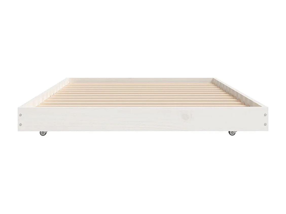 Cama sem colchão 75x190 cm madeira de pinho maciça branco